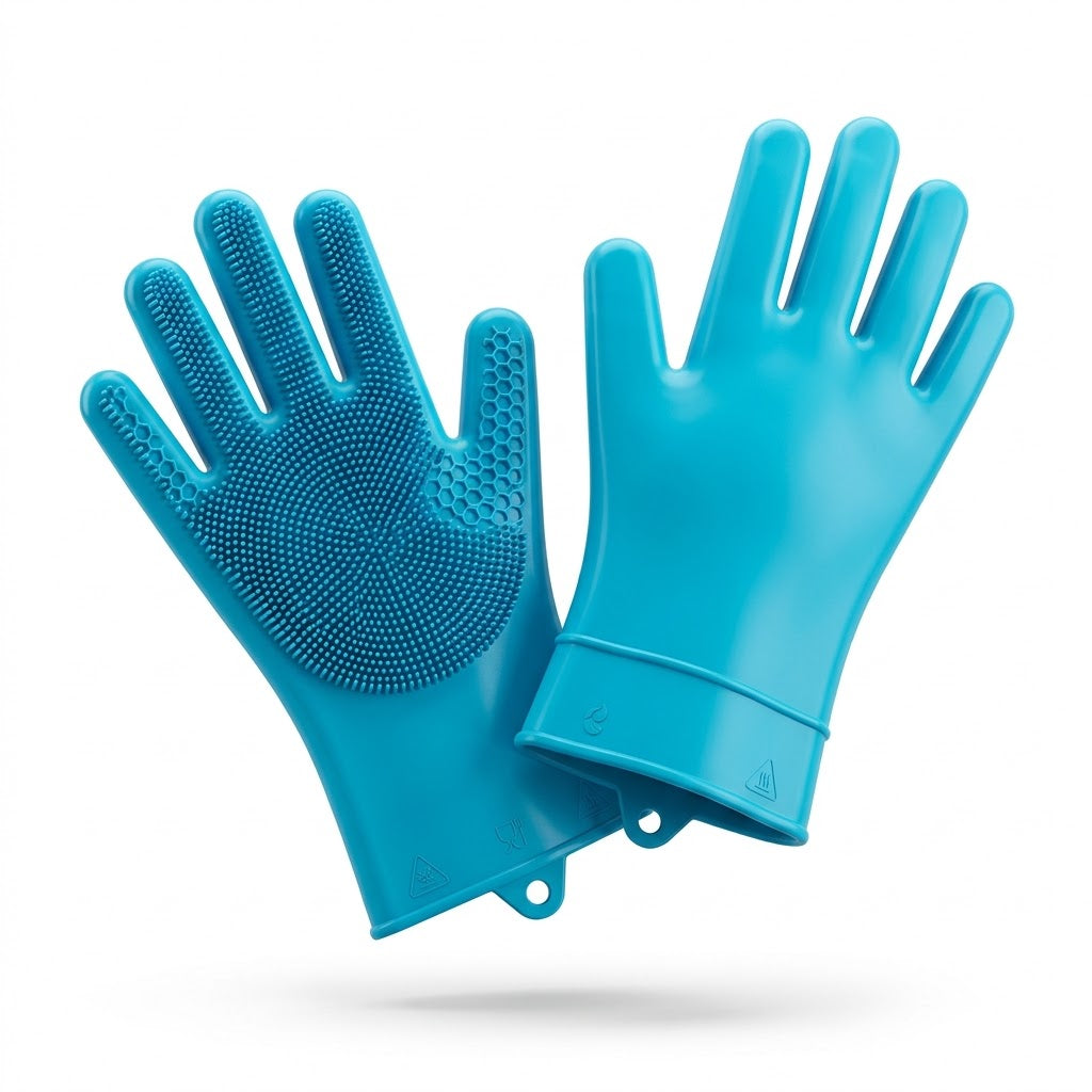 Magic Silicone Dishwashing Gloves – Reusable Kitchen Scrubber
