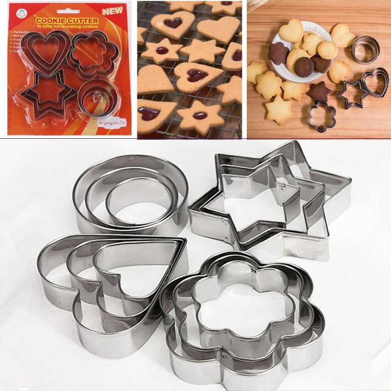 12pcs/Set Stainless Steel Cookie Cutter ( 4 Shapes)