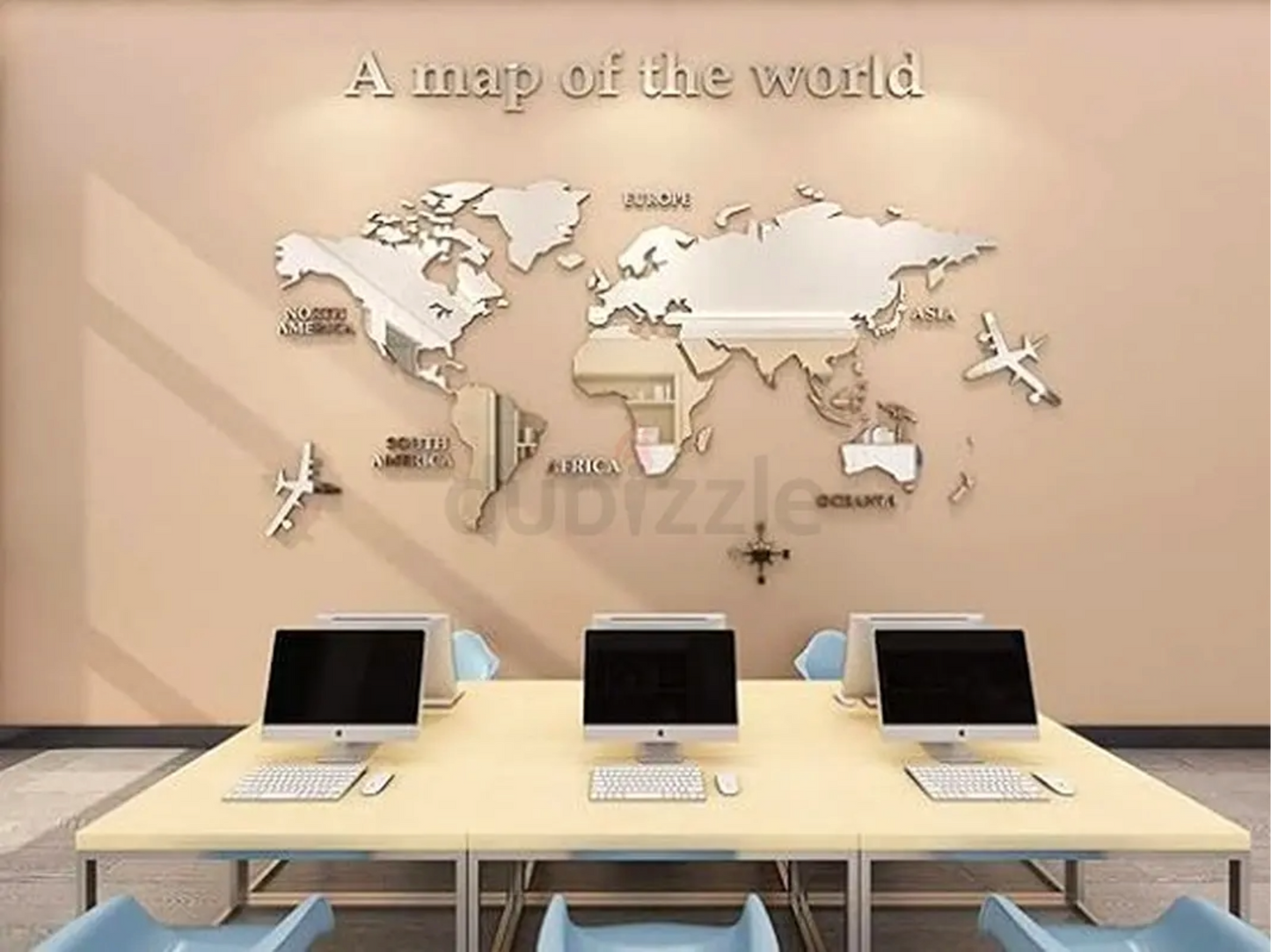 Executive 3D Acrylic World Map Wall Art for Office & Home (Large)