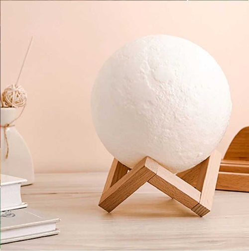 3D Moon Lamp – 15 cm Touch Sensor Night Light with Stand, 3 Colours