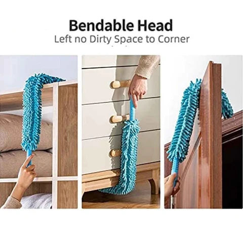 Flexible Microfiber Fan Duster with Extendable Long Handle