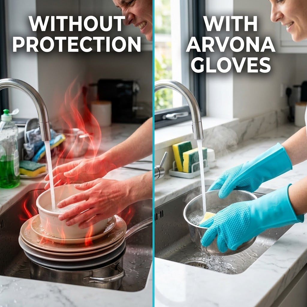 Magic Silicone Dishwashing Gloves – Reusable Kitchen Scrubber