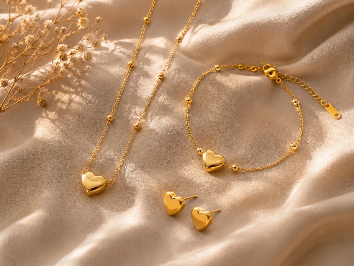 Stainless Steel Heart Combo Set