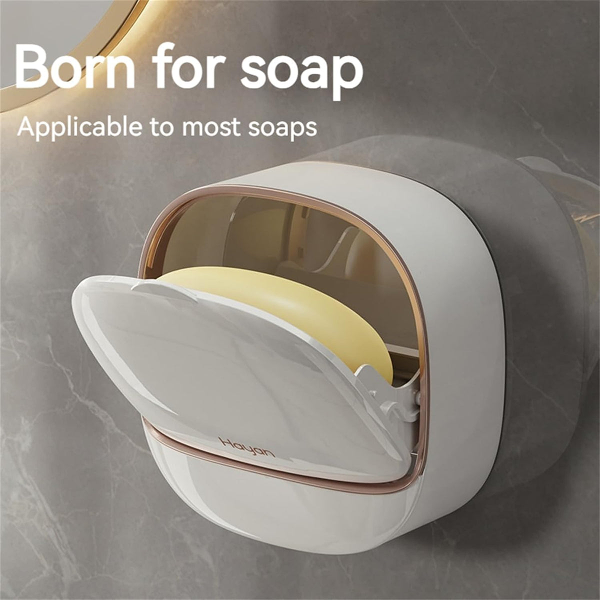 Wall Mounted Double Layer Soap Holder with Cover – No Drill
