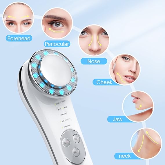 7-in-1 Galvanic Facial Massager – EMS Lift & LED Therapy