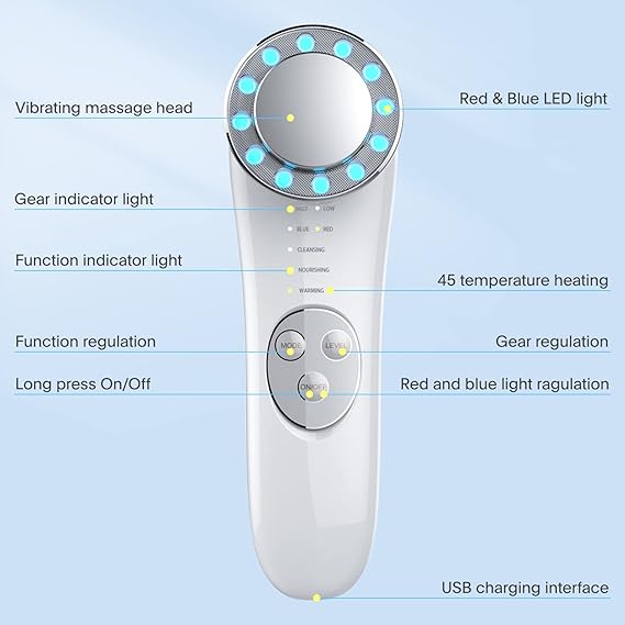 7-in-1 Galvanic Facial Massager – EMS Lift & LED Therapy