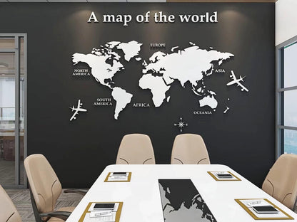 Executive 3D Acrylic World Map Wall Art for Office & Home (Large)