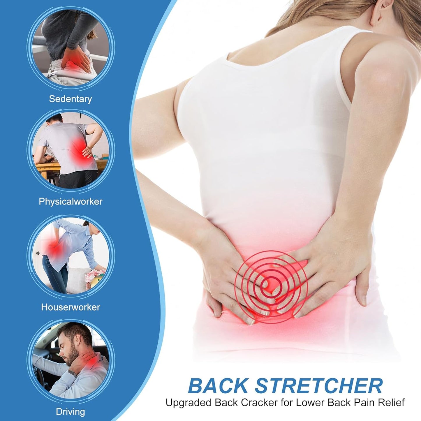 Pain Relief Lumbar Orthosis, Spine Decompression Stretcher, Disc Protrusion Therapy Massager, Adjustable Posture Corrector