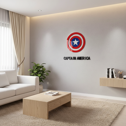 Captain America 3D Wall Art – Premium Superhero Decor