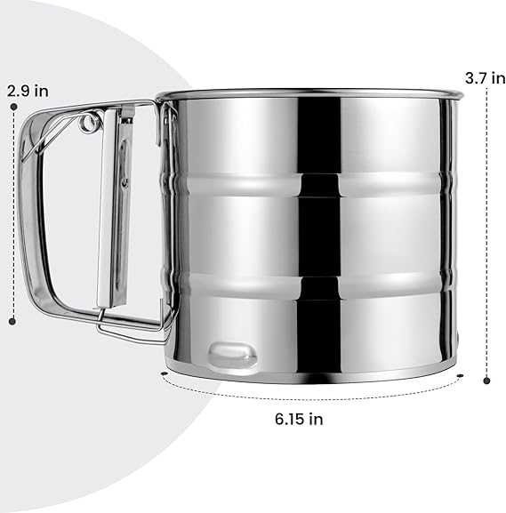 Stainless Steel Flour Sifter – Double-Layer Fine Mesh Baking Sieve