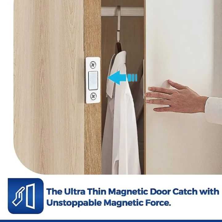 Ultra-Thin Magnetic Cabinet Door Catch – Strong Adhesive Latch
