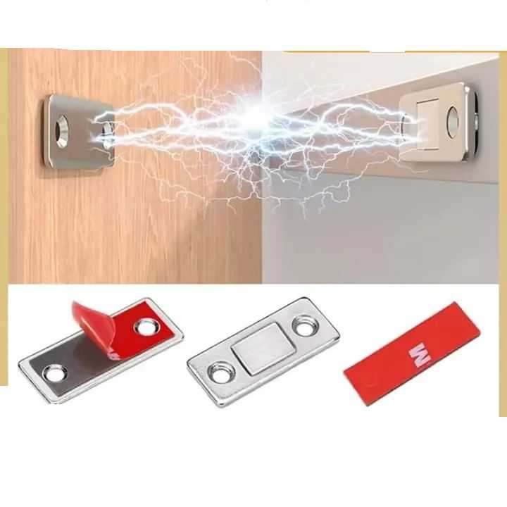 Ultra-Thin Magnetic Cabinet Door Catch – Strong Adhesive Latch