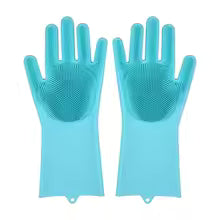 Magic Silicone Dishwashing Gloves – Reusable Kitchen Scrubber