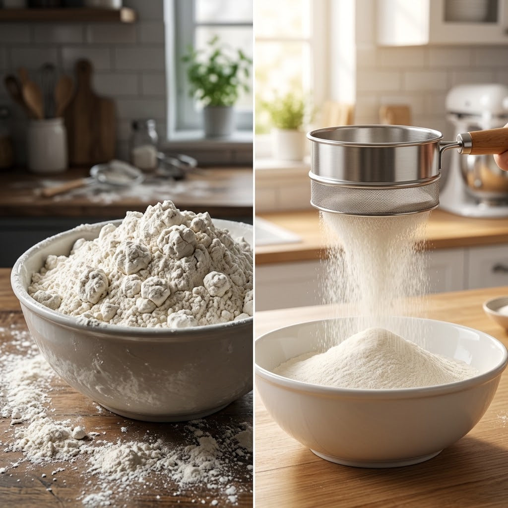 Stainless Steel Flour Sifter – Double-Layer Fine Mesh Baking Sieve