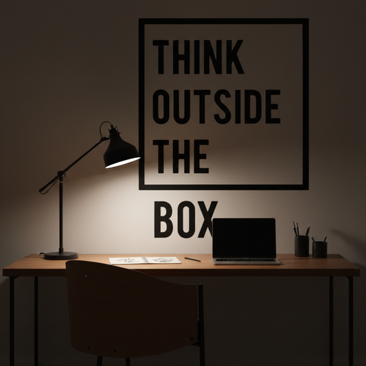 Think Outside the Box – Modern Typography Wall Art Decor