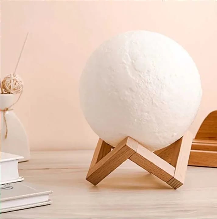 3D Moon Lamp – 15 cm Touch Sensor Night Light with Stand, 3 Colours