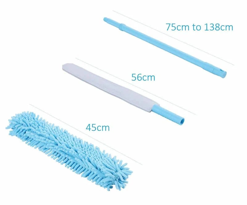 Flexible Microfiber Fan Duster with Extendable Long Handle