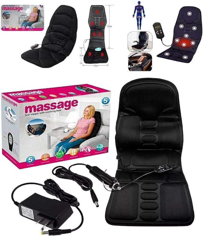 Arvona™ Full-Body Heated Massage Seat Topper – Smart 5-Point Relaxation System